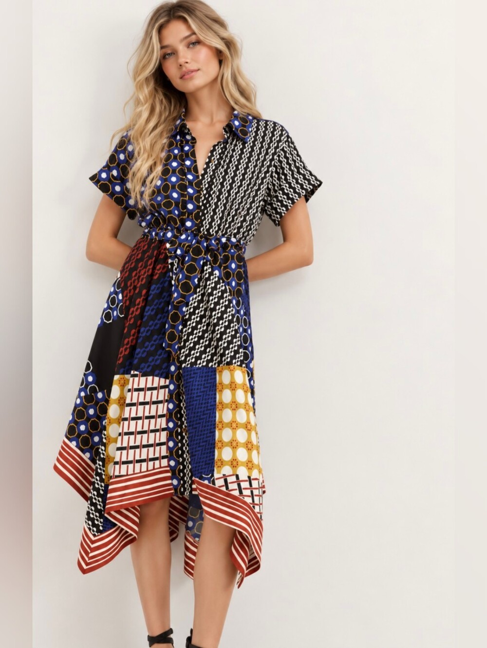 Anthropologie Maeve contrast midi shirt dress Size Medium